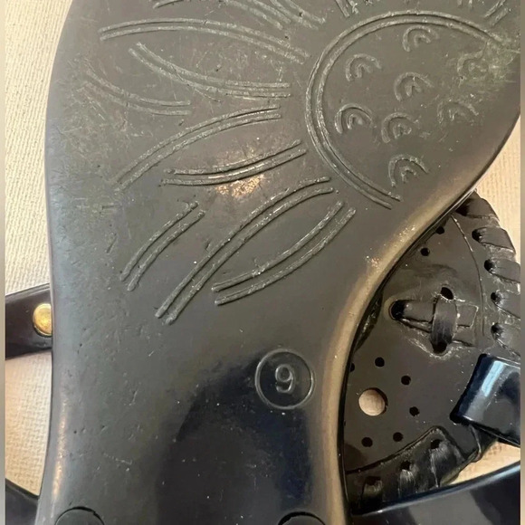 Women's 9 Jack Rogers Georgica Thong Jelly Sandals Navy Blue Gingham White - Picture 4 of 5